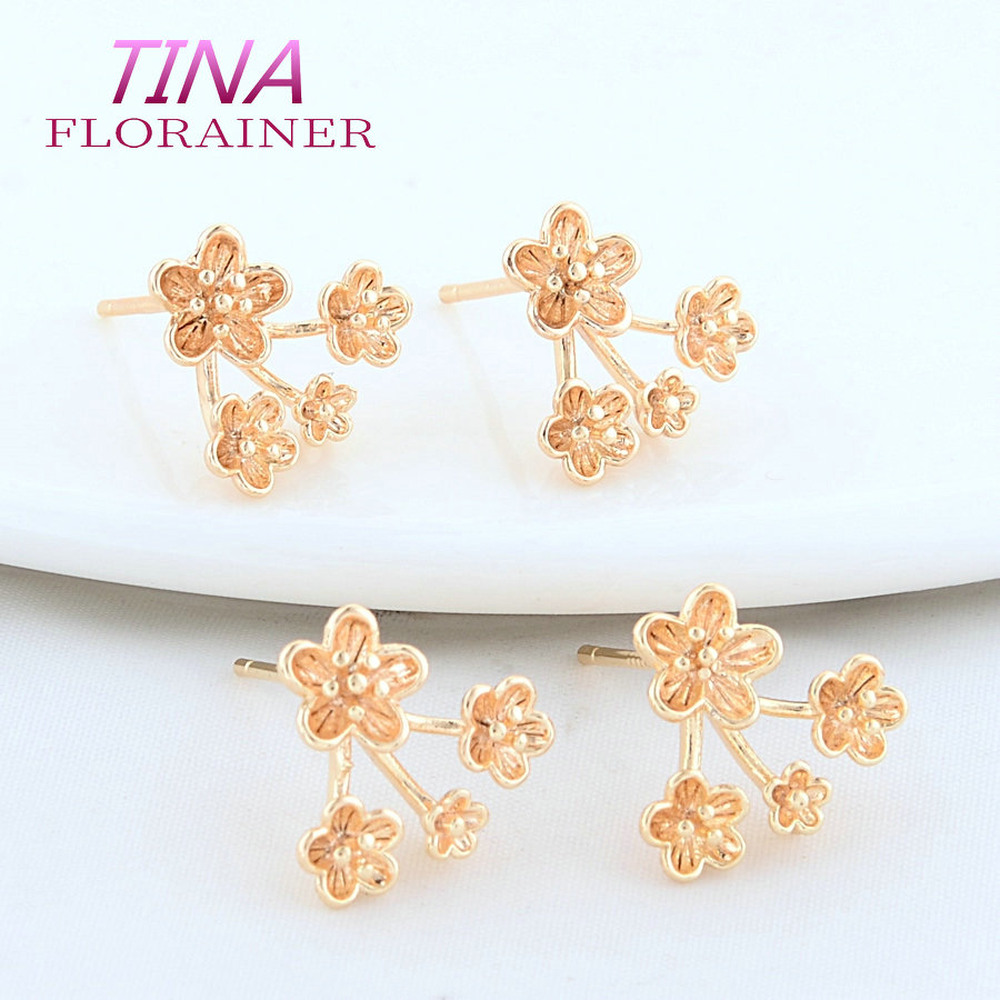 Jewelry Making Set - 13*14MM 18K Warna Emas Kuningan Berlapis