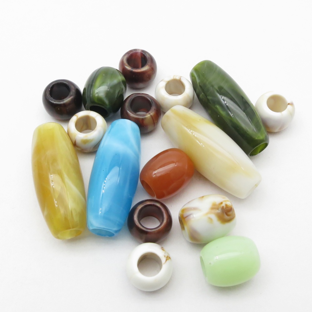 Crimp Bead Tube - 16pcs Manik-manik Akrilik Berbagai Gaya untuk