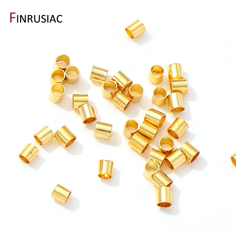 Crimp Bead Tube - 18K manik-manik ujung kerut tabung kuningan