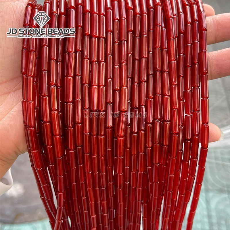 Crimp Bead Tube - 4*13Mm Batu Akik Alami Aventurine Tabung