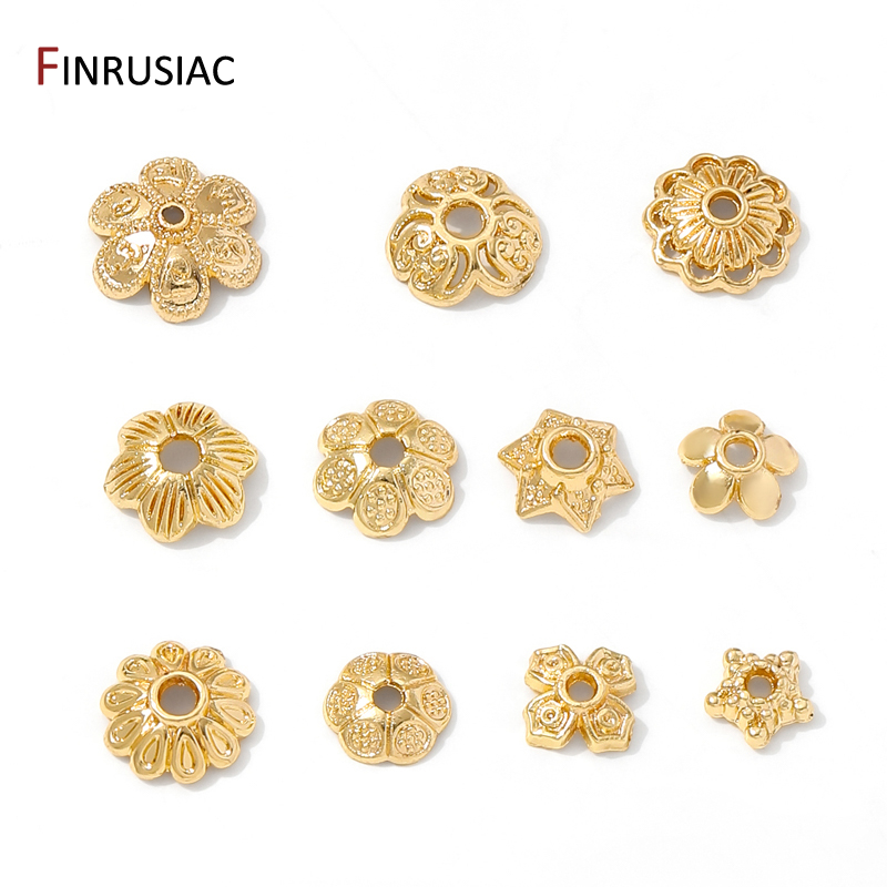 Jewelry Making Items - Penutup Manik-manik Bulat Berlapis Emas 14K,