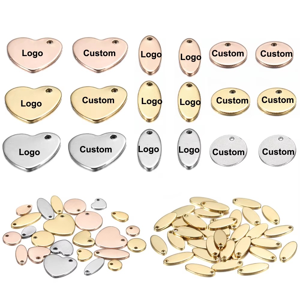 Making Custom Jewelry - 100 buah/lot LOGO ukiran Laser kustom