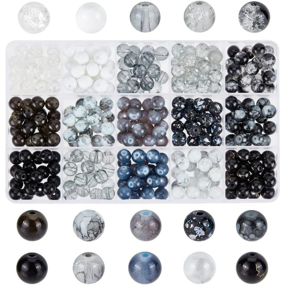 Jewelry Making Course - 300 Buah 8Mm Manik-manik Kaca Hitam