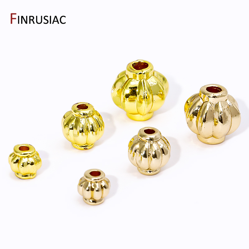 Jewelry Making Items - Manik-manik Spacer Lentera Kuningan Berlapis Emas