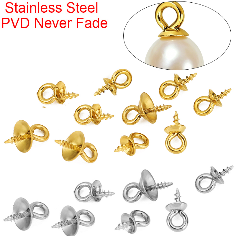 Jewelry Making With Beads - 20pcs Pengait Liontin Mutiara Baja Tahan