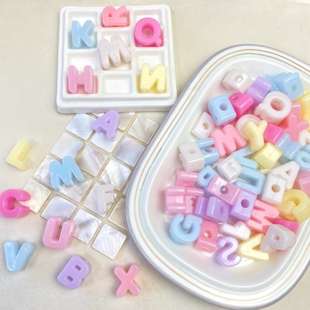 10/50/100PCS Manik-manik Huruf - Jewelry Making Course ulasan dan harga