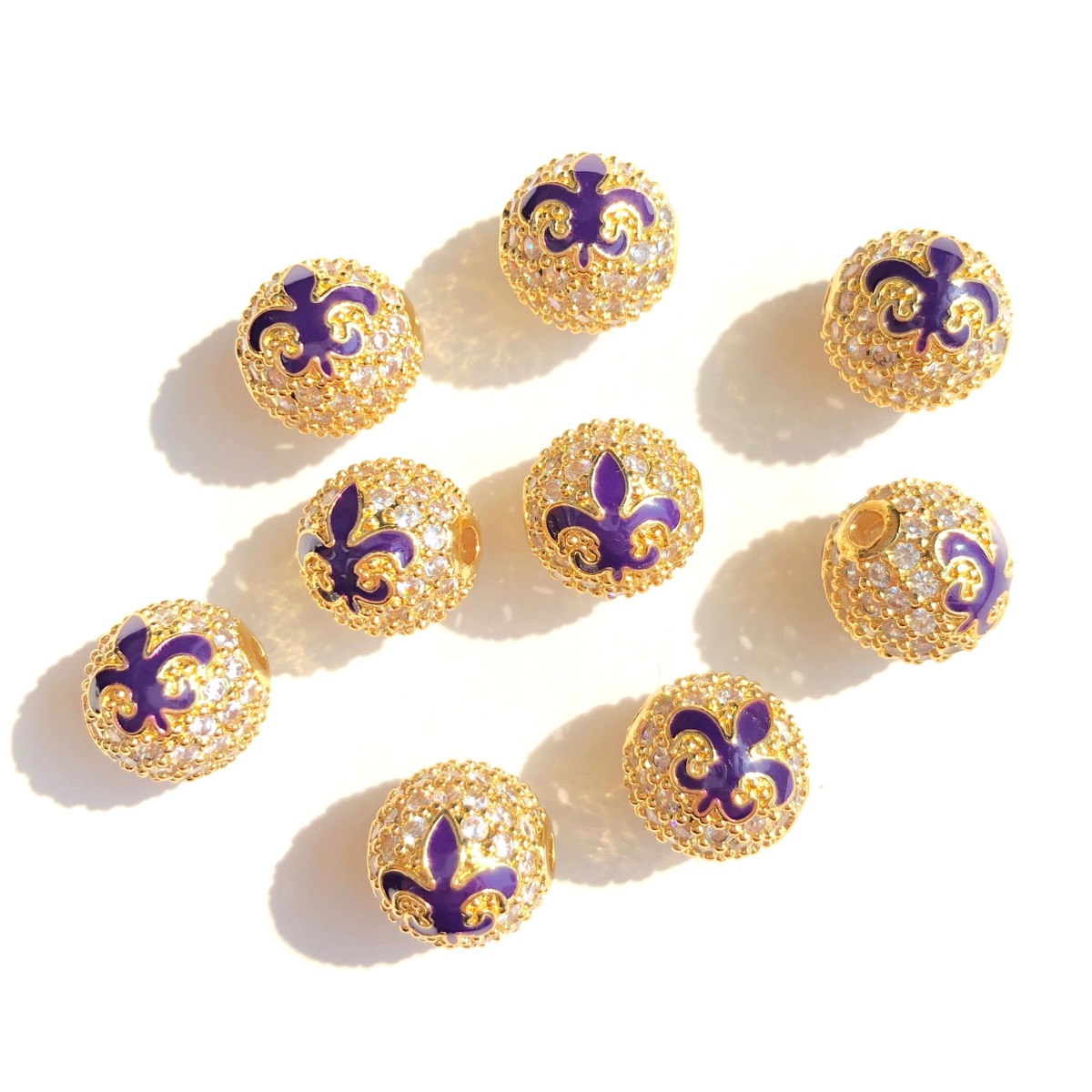 9pcs Hijau Kuning Ungu New Orl - Jewelry Making New Orleans ulasan dan harga