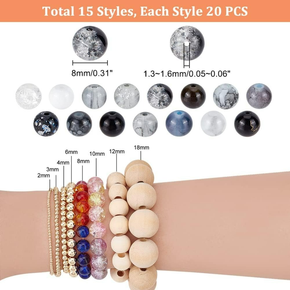 300 Buah 8Mm Manik-manik Kaca  - Jewelry Making Course ulasan dan harga